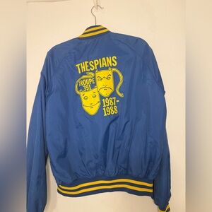 Made in American Vintage Blue and Yellow Thespians Varsity Jacket